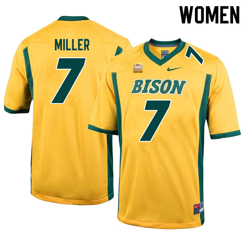 Women #7 Cam Miller North Dakota State Bison College Football Jerseys Sale-Yellow - Click Image to Close
